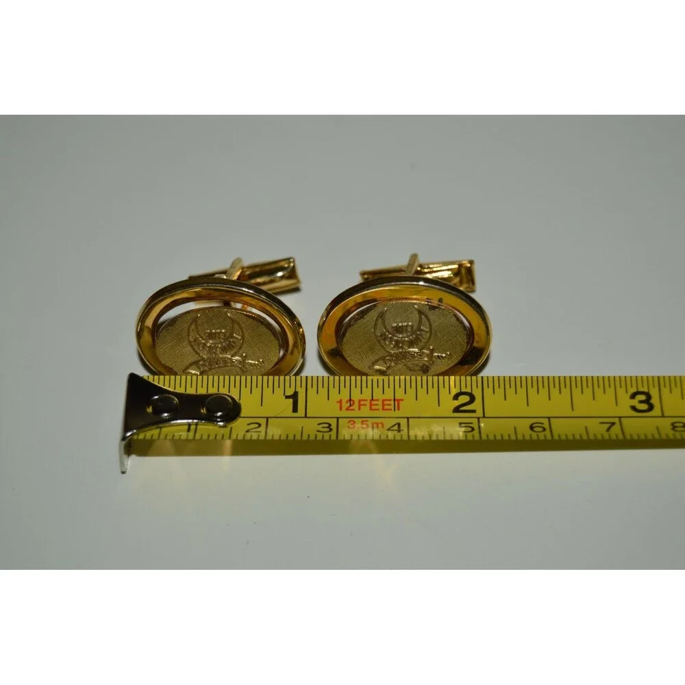 Vintage Oval Masonic Shriners Zembo Luncheon Club Golden Cuff Links RARE
